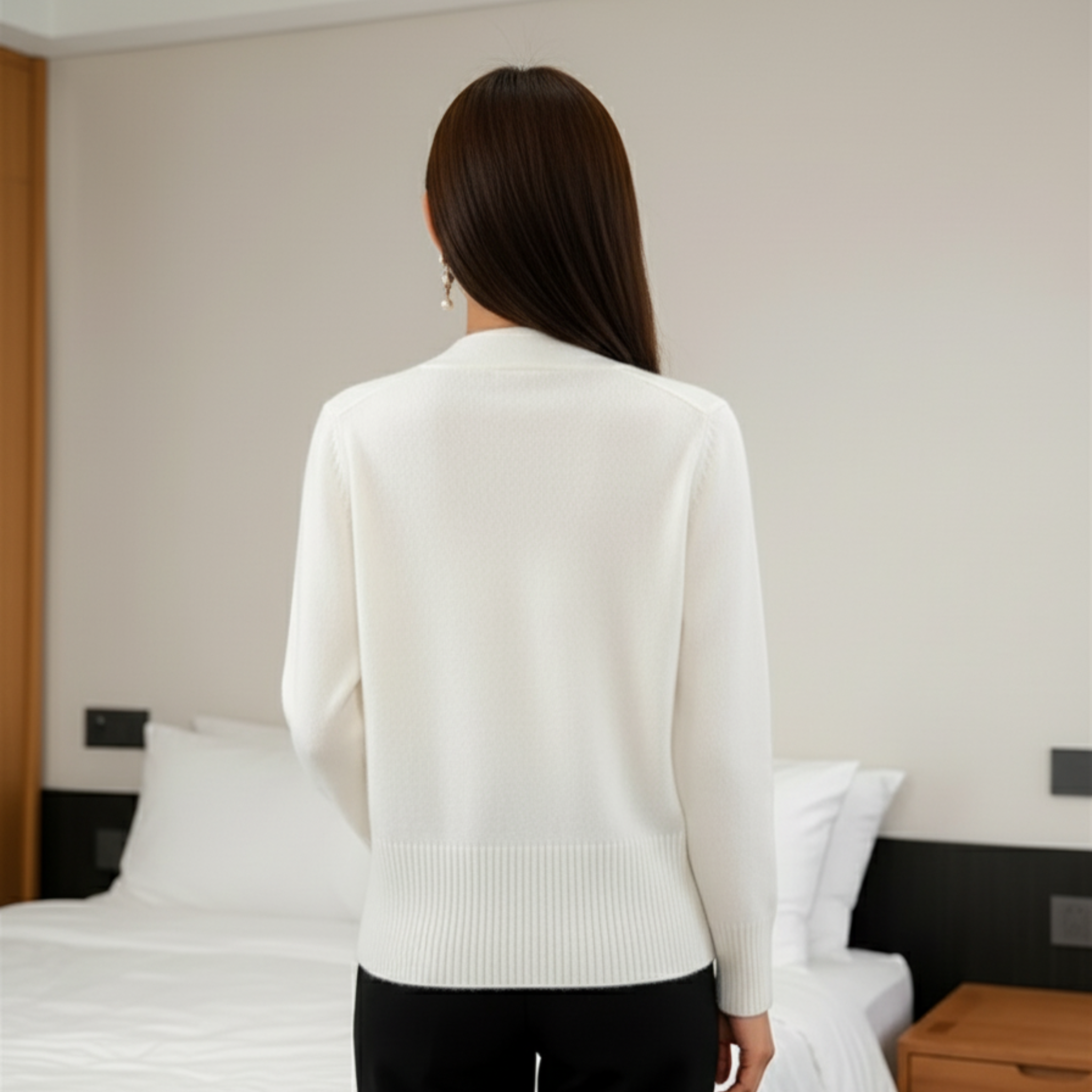 Liora Love V-Neck Pletený Kardigan – Pohodlný Podzimní a Zimní Trendy Svetr pro Ženy