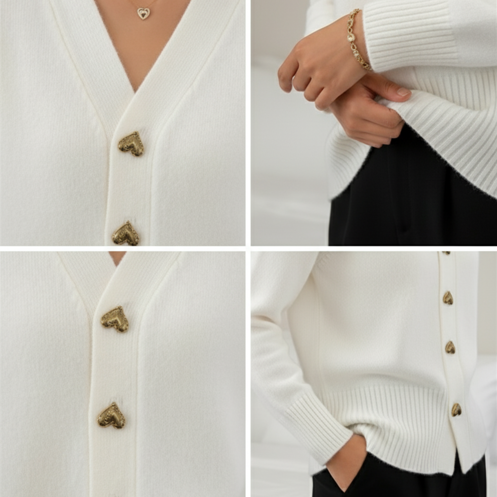 Liora Love V-Neck Pletený Kardigan – Pohodlný Podzimní a Zimní Trendy Svetr pro Ženy