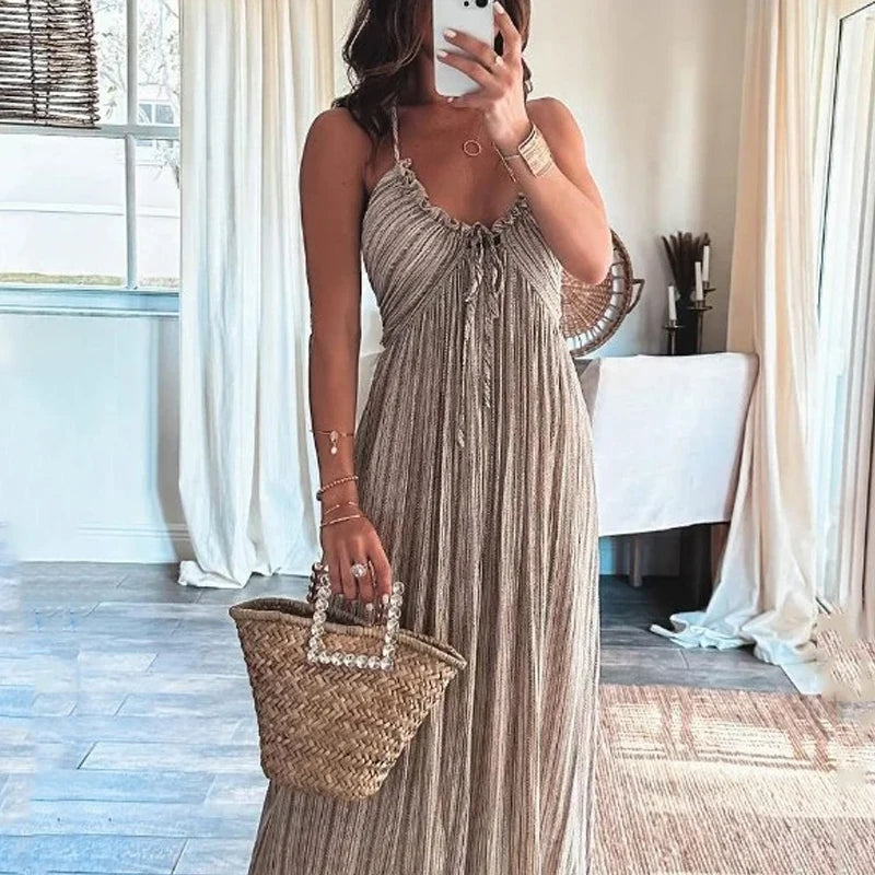 Olivia™ - Boho šaty s halterneck
