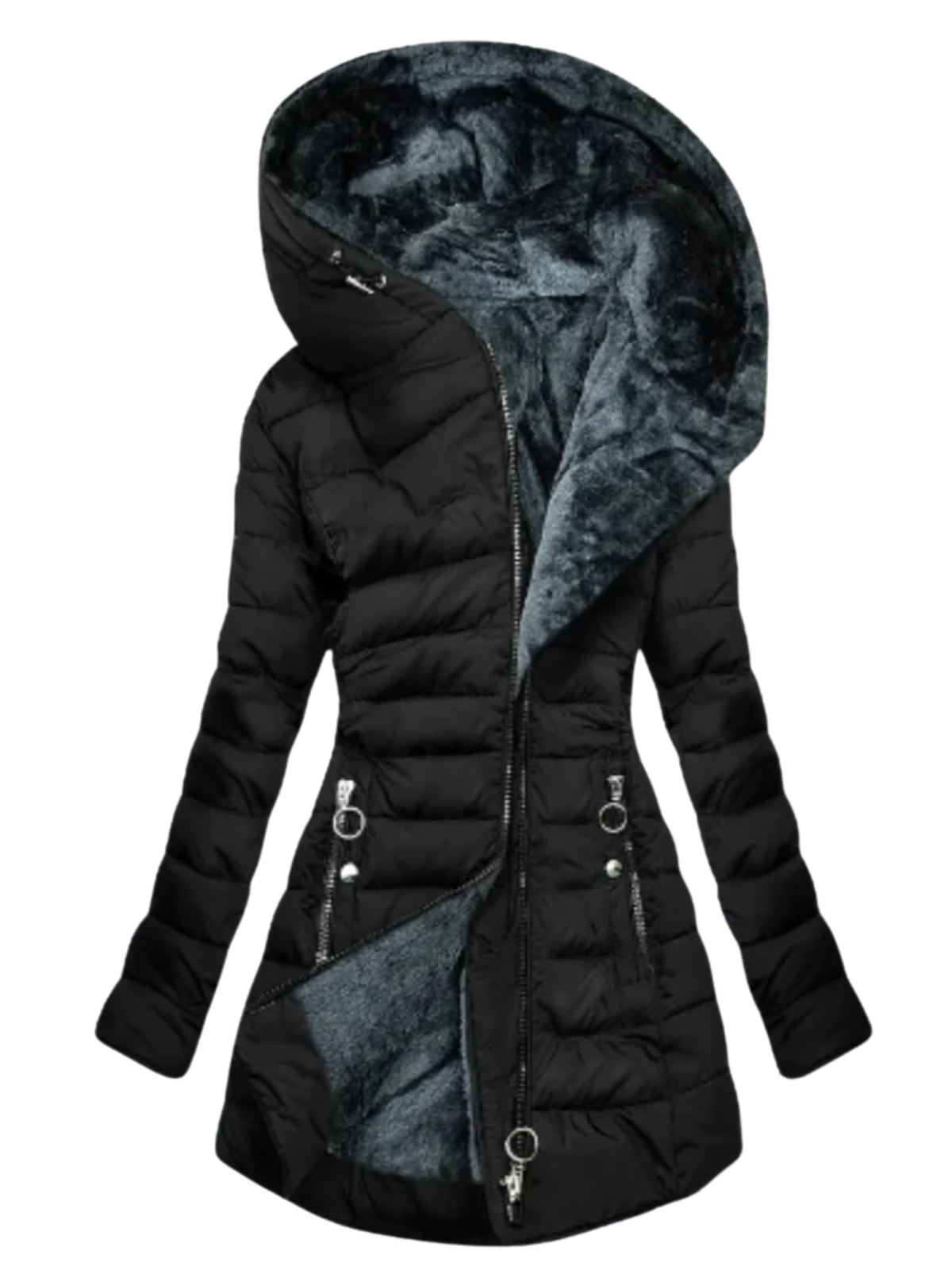 Vela - Teplý a chlupatý dámský kabát