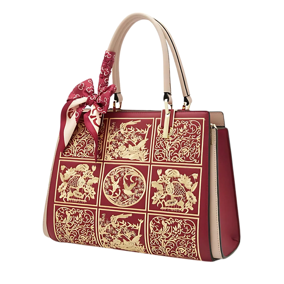 Sylvia™ – Elegantní crossbody kabelka s výšivkou a mašlí