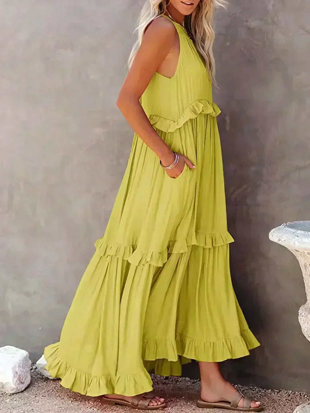 ANETA | Elegantní šaty bez rukávů s volány