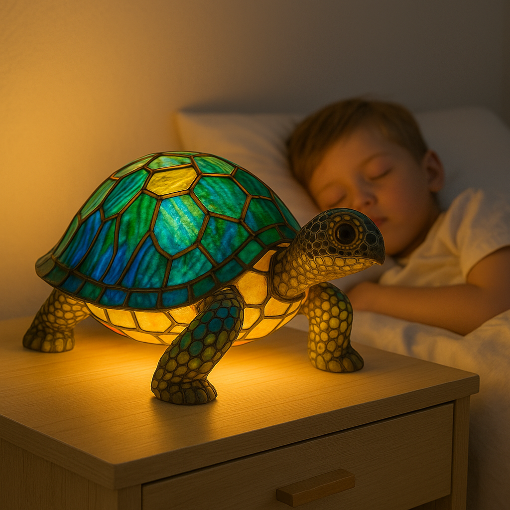 Svítící želva - ručně vyráběná lampa, která rozjasní srdce