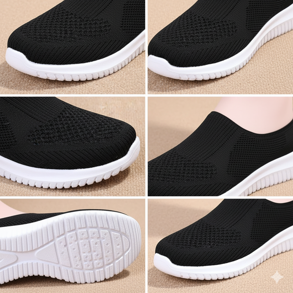 BreezeStep™ – Dámské Pletené Pantofle | Prodyšné Lehoučké Casual Boty na Jaro & Léto