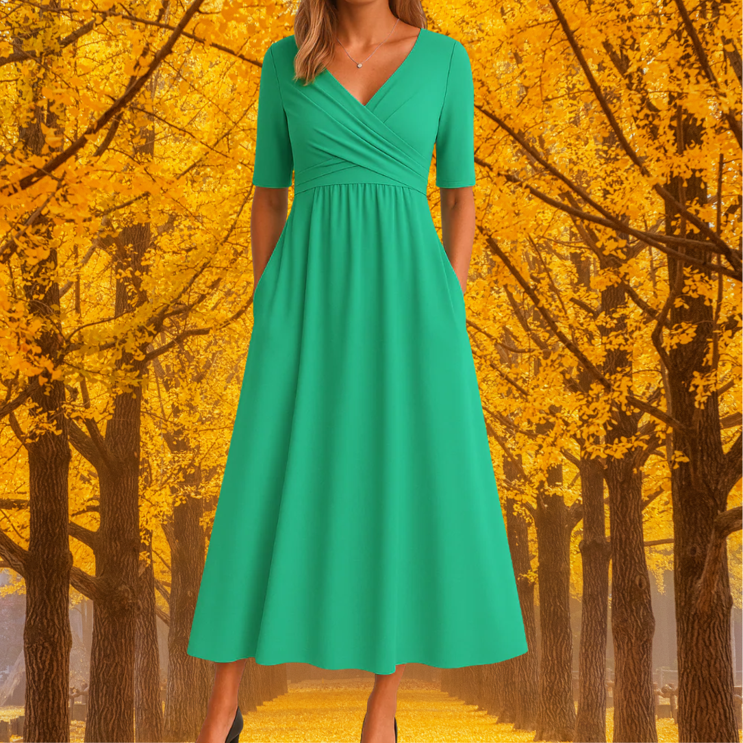 Monique™ | Křížené šaty s krátkým rukávem