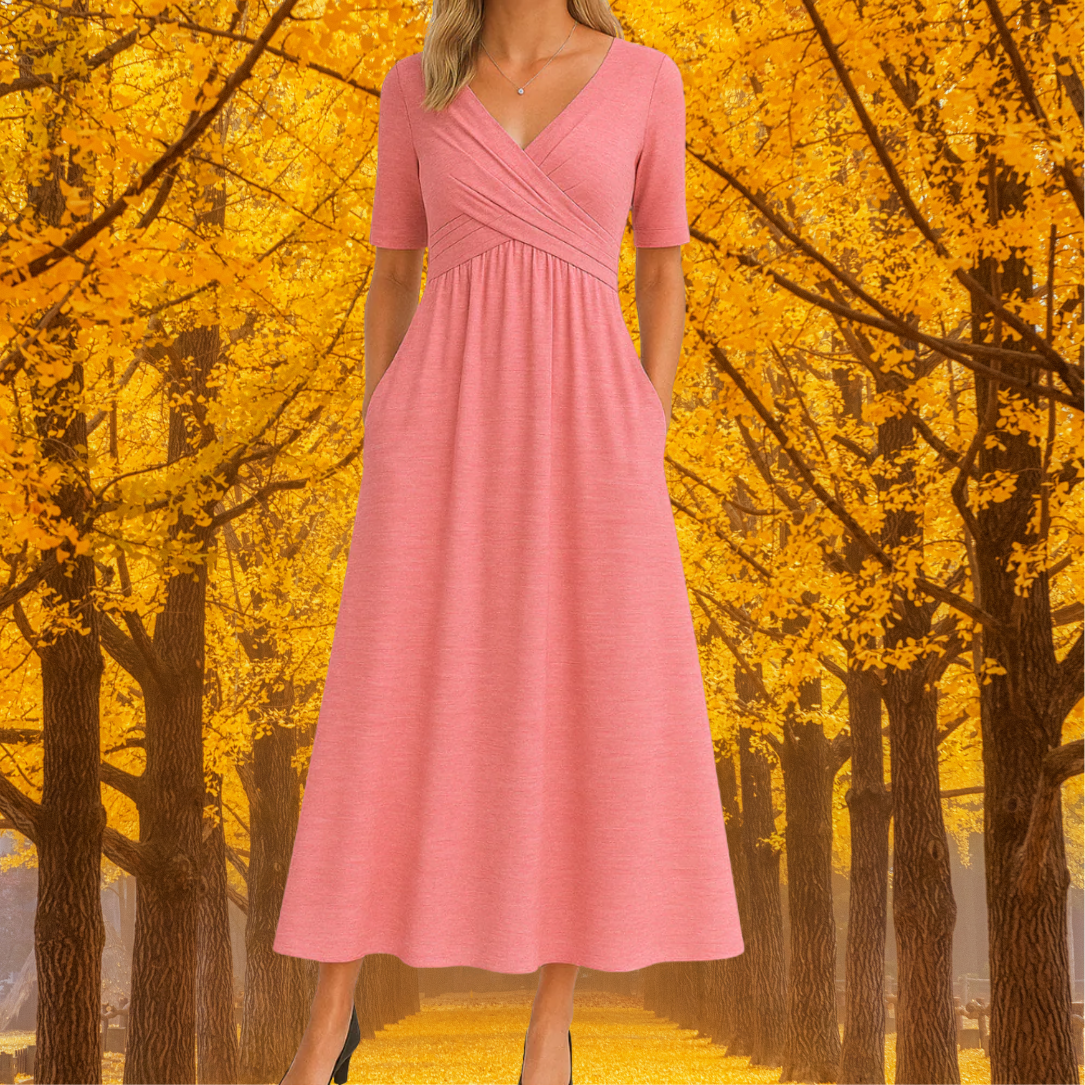 Monique™ | Křížené šaty s krátkým rukávem