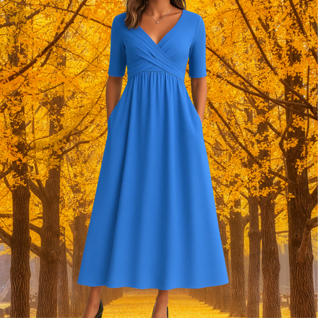 Monique™ | Křížené šaty s krátkým rukávem