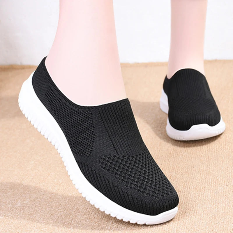 BreezeStep™ – Dámské Pletené Pantofle | Prodyšné Lehoučké Casual Boty na Jaro & Léto