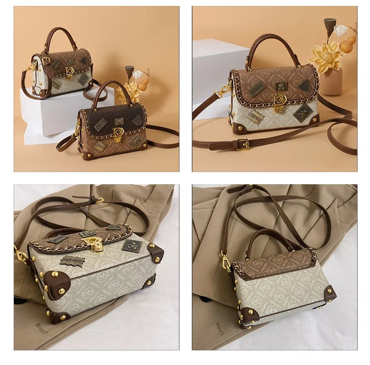 Zelda™ Vintage Crossbody Bag with Monogram and Gold Accents