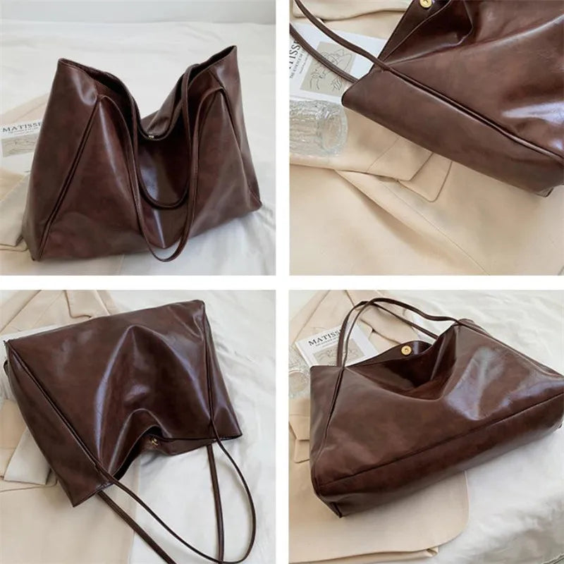 Lisa™ - Stylová hnědá tote taška s efektem kůže