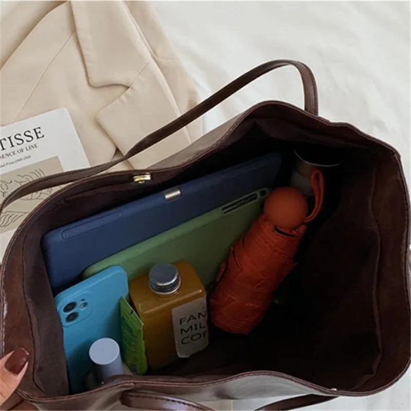Lisa™ - Stylová hnědá tote taška s efektem kůže