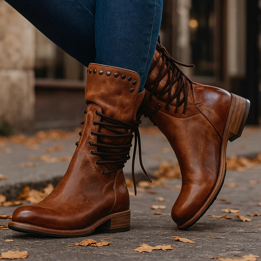 Elegantní Dámské Kožené Kozačky