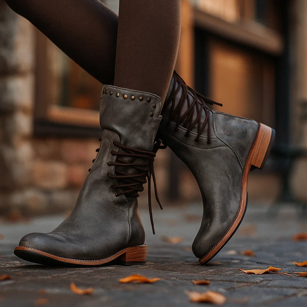 Elegantní Dámské Kožené Kozačky