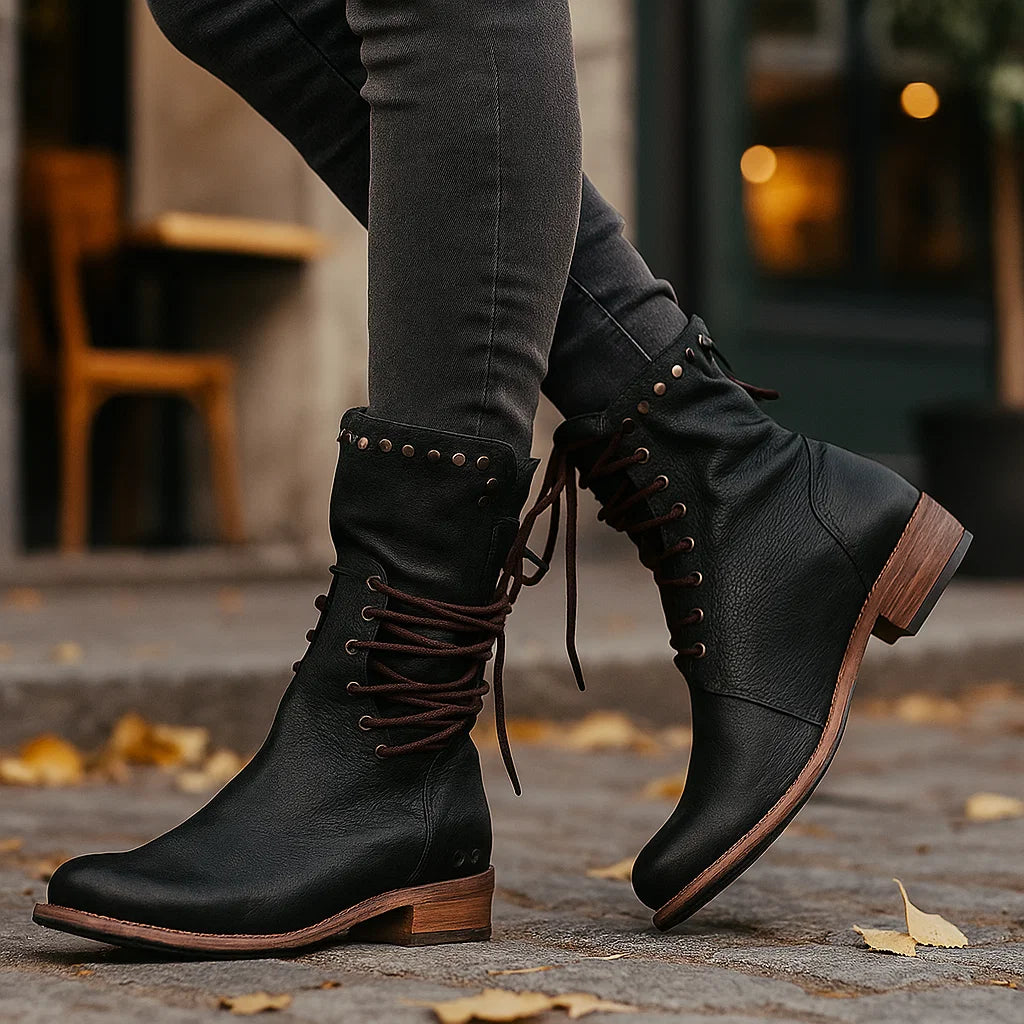 Elegantní Dámské Kožené Kozačky