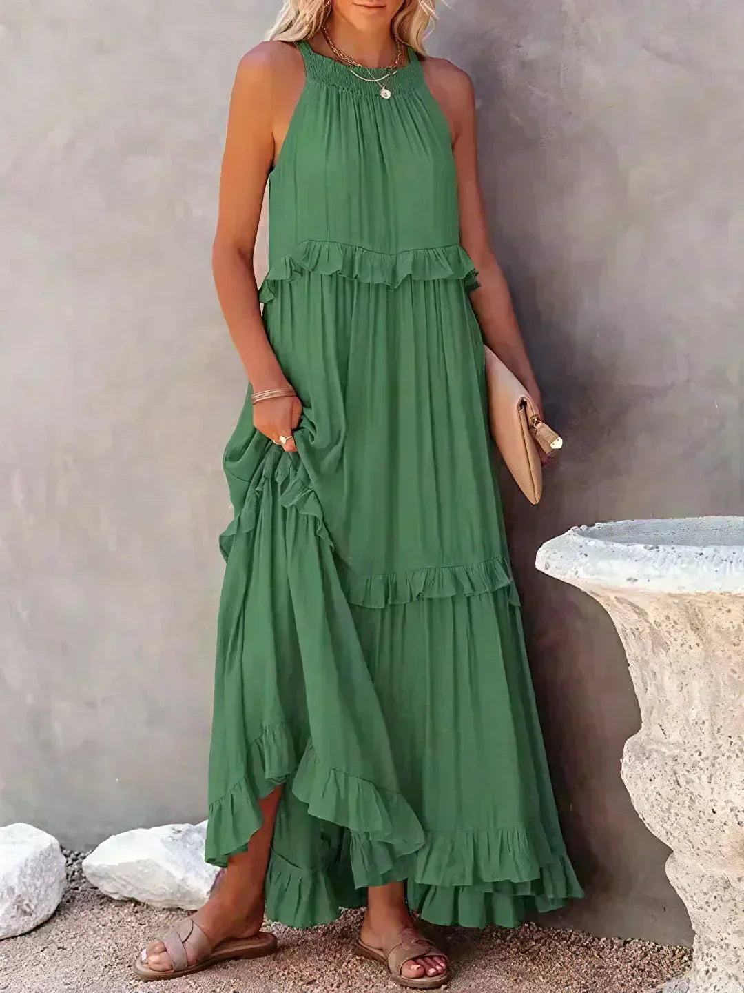 ANETA | Elegantní šaty bez rukávů s volány