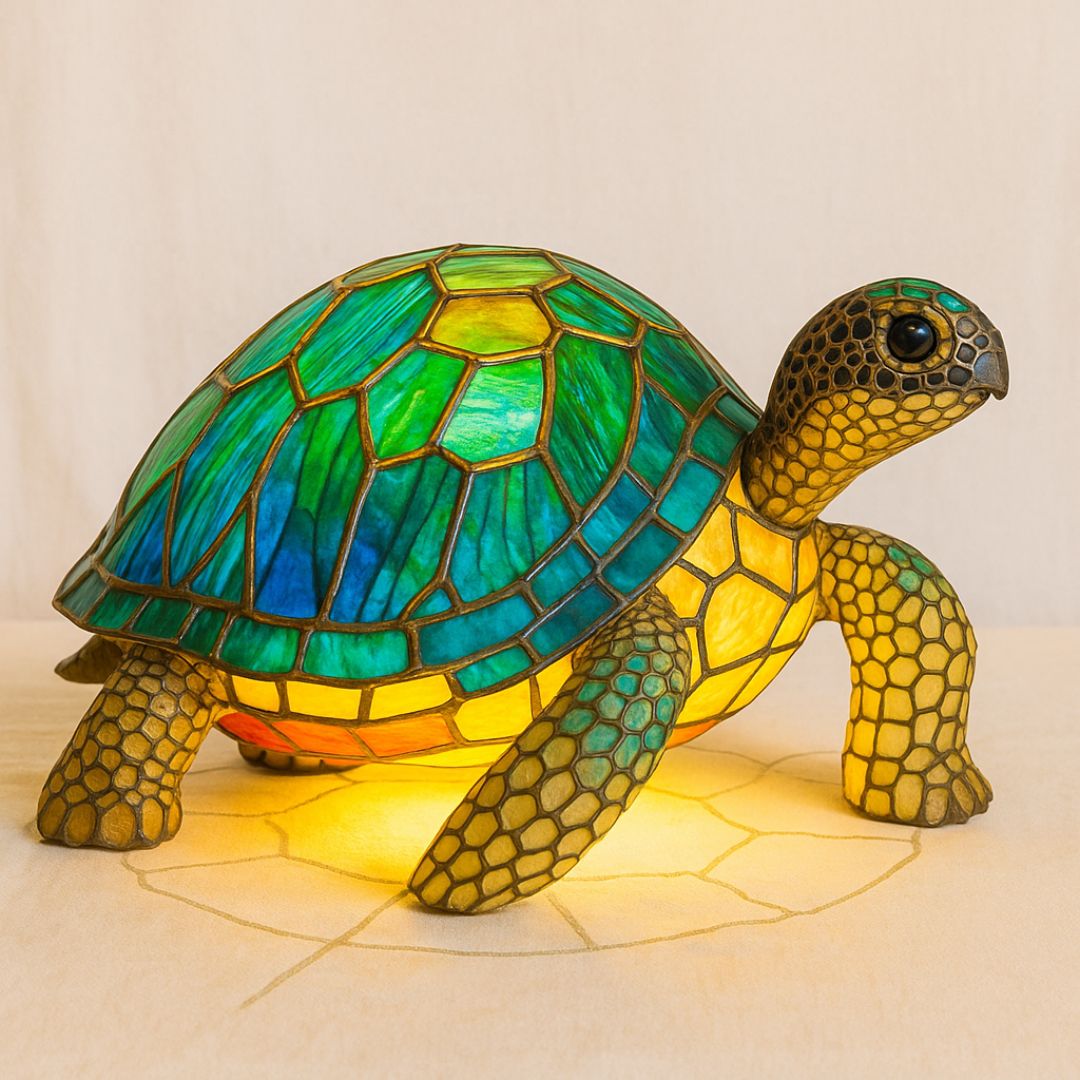 Svítící želva - ručně vyráběná lampa, která rozjasní srdce