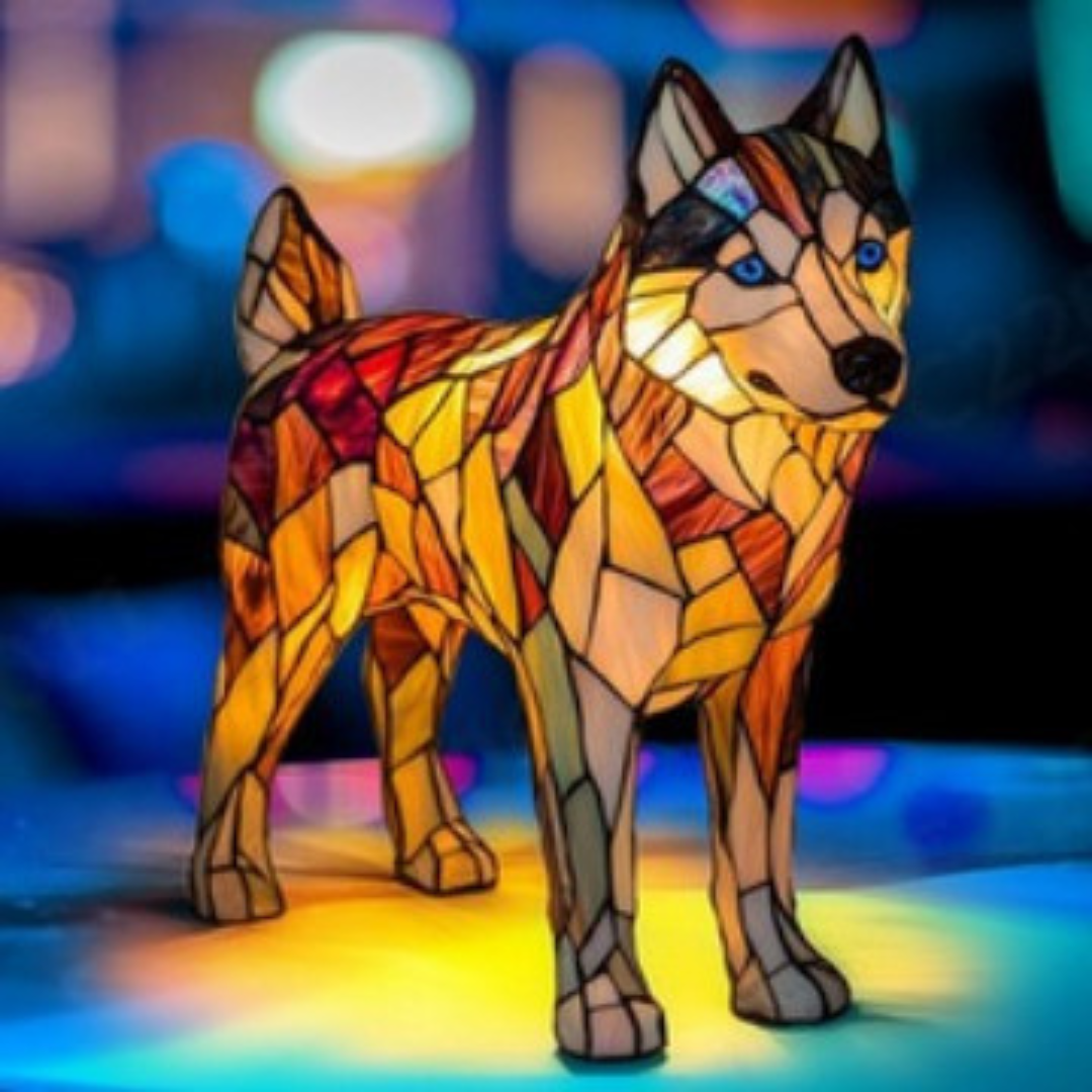 Diesel | Barevná skleněná lampa se psím designem a magickým vzhledem