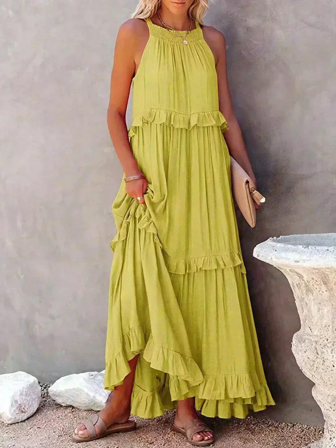 ANETA | Elegantní šaty bez rukávů s volány