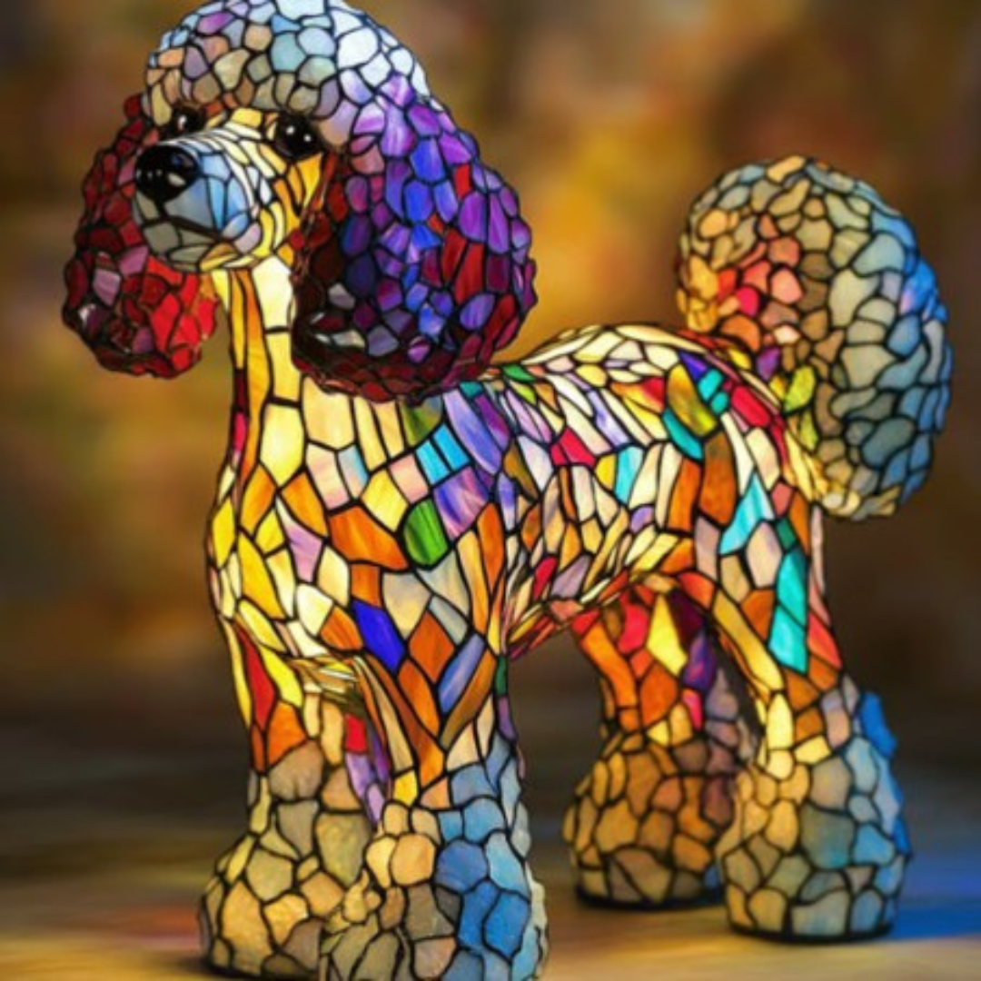Gigi | Barevná skleněná lampa se psy s magickým nádechem