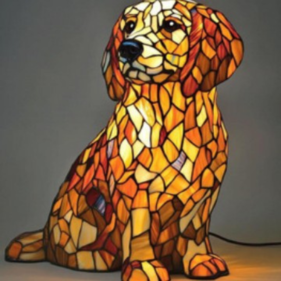 Loulou | Magická psí lampa z barevného skla