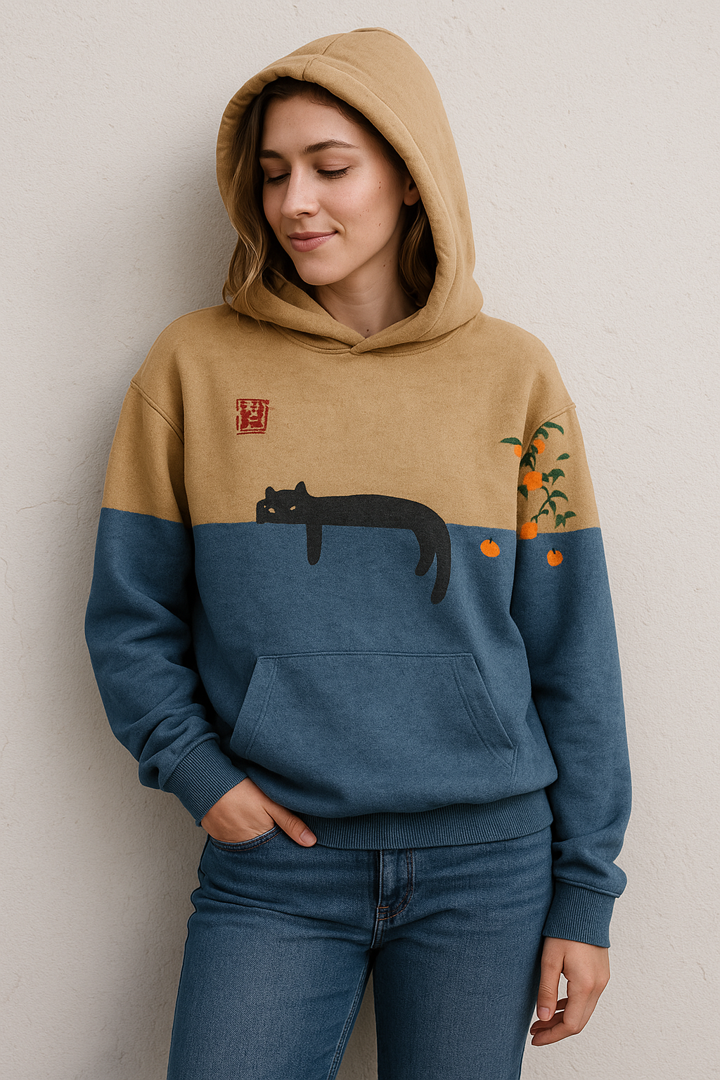 NekoLuna – Kawaii Kočičí Mikina pro Ženy | Harajuku Streetwear & Čínský Art Styl