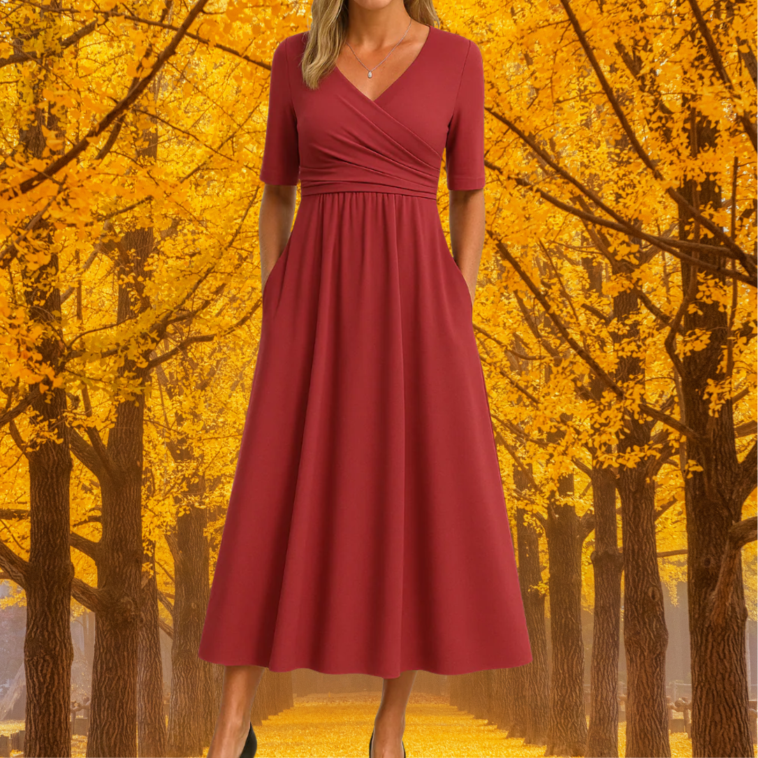 Monique™ | Křížené šaty s krátkým rukávem