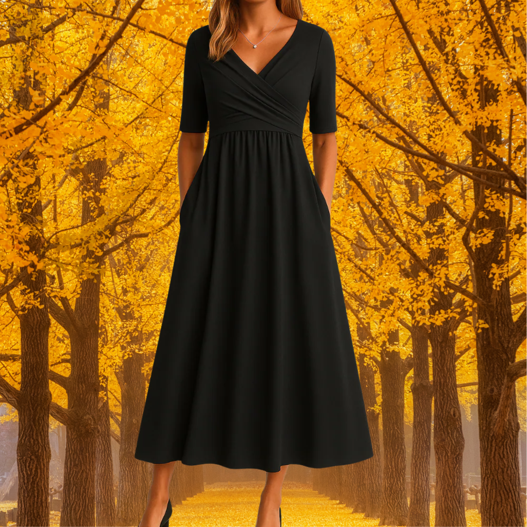 Monique™ | Křížené šaty s krátkým rukávem