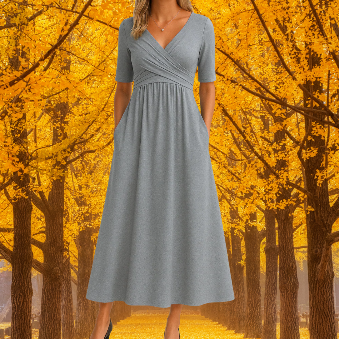 Monique™ | Křížené šaty s krátkým rukávem