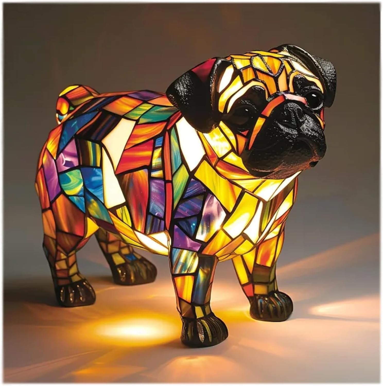 Spike | Magická psí lampa z barevného skla