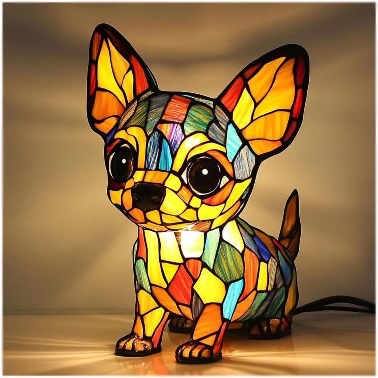 Chacha | Magická psí lampa z barevného skla