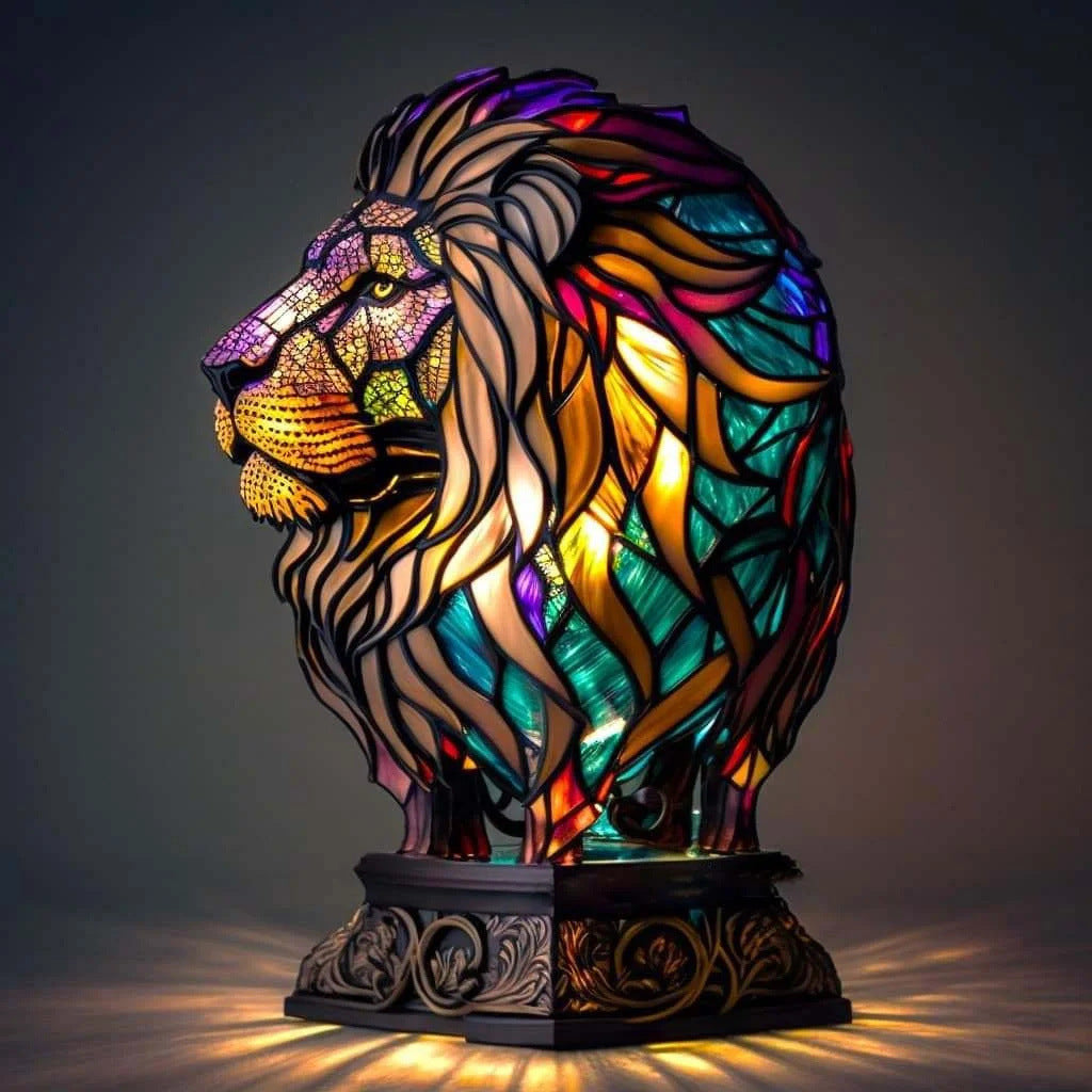 Simba | Buntglasová lampa ve tvaru magického lva