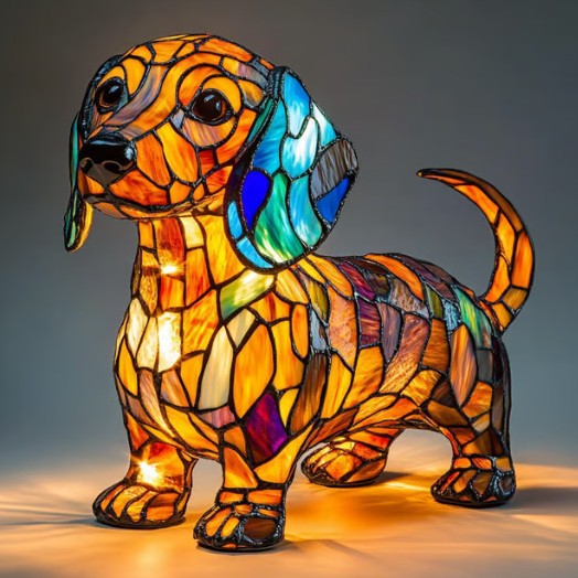 Mimi | Magická psí lampa z barevného skla
