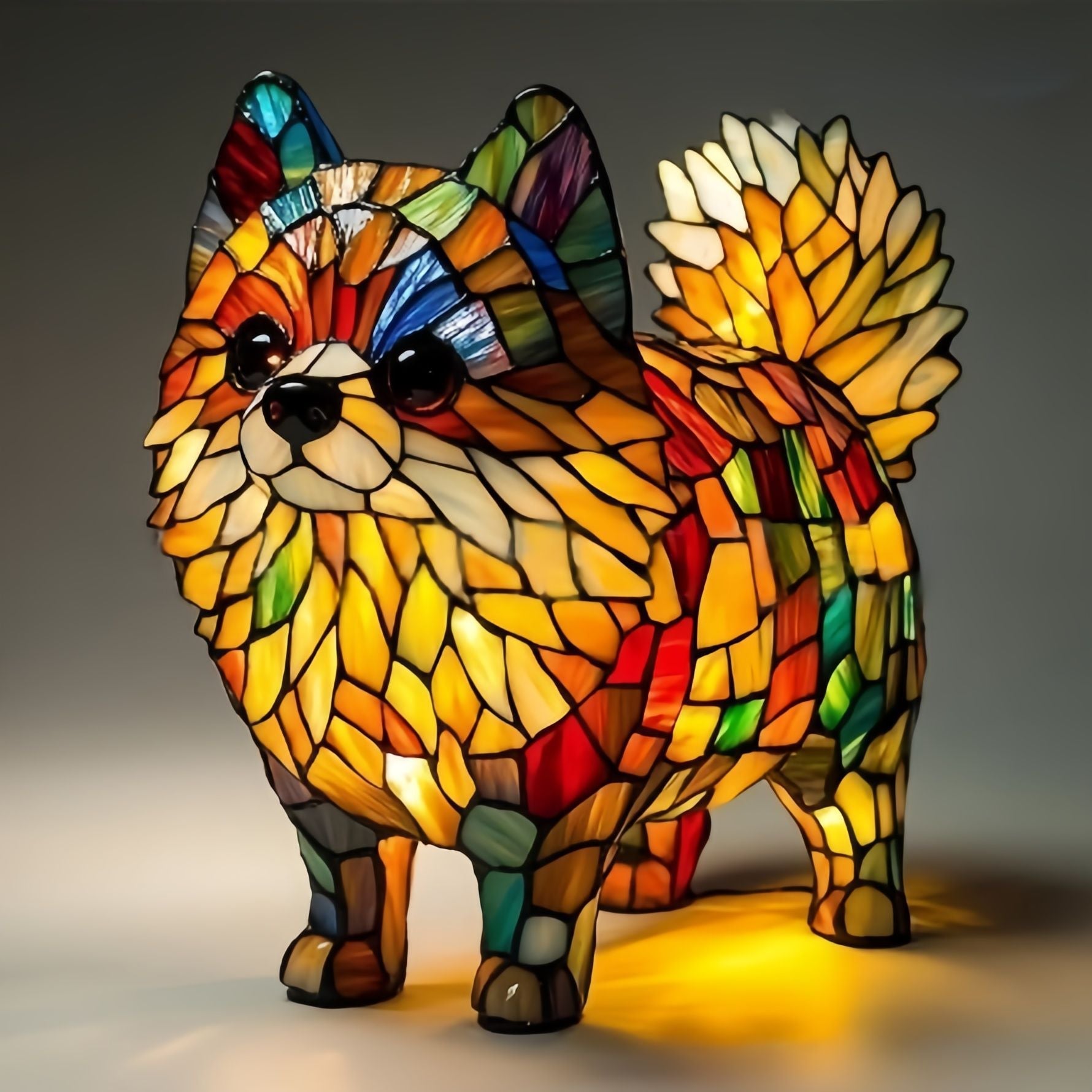 Fifi | Barevná skleněná lampa ve tvaru psa s magickým nádechem