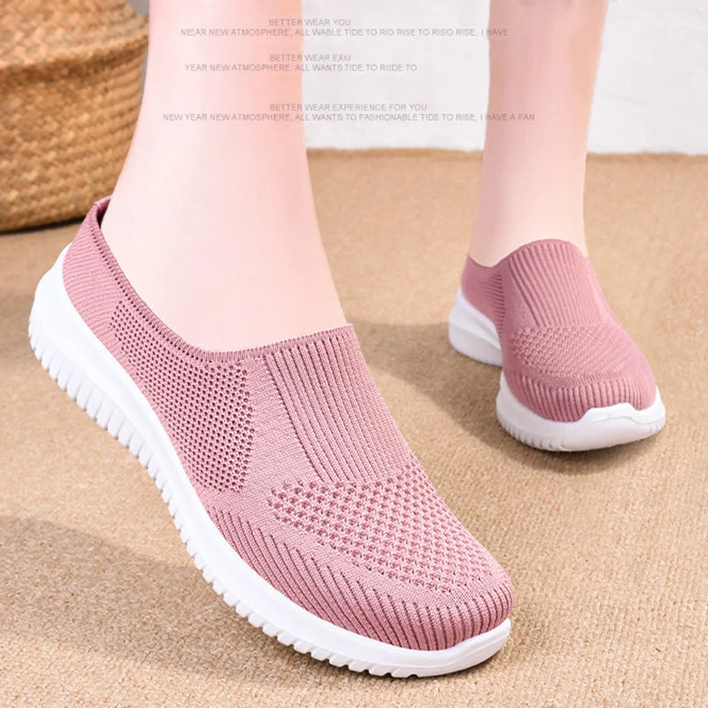 BreezeStep™ – Dámské Pletené Pantofle | Prodyšné Lehoučké Casual Boty na Jaro & Léto
