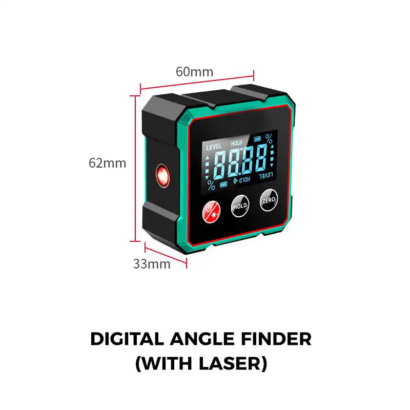 PrecisionPro Magnetix™ – Digitální úhloměr s laserem | Magnetický sklonoměr a vodováha