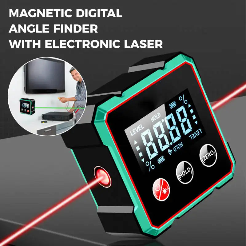 PrecisionPro Magnetix™ – Digitální úhloměr s laserem | Magnetický sklonoměr a vodováha