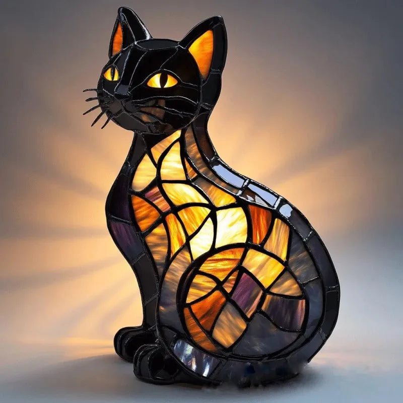 Mira | Barevná skleněná kočičí lampa s magickým nádechem