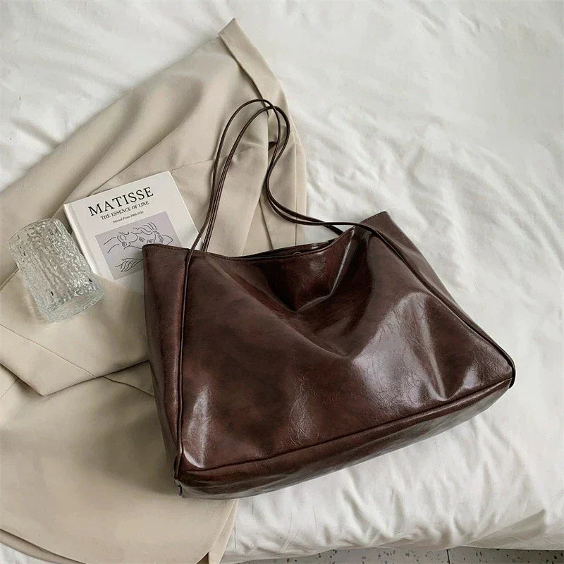 Lisa™ - Stylová hnědá tote taška s efektem kůže