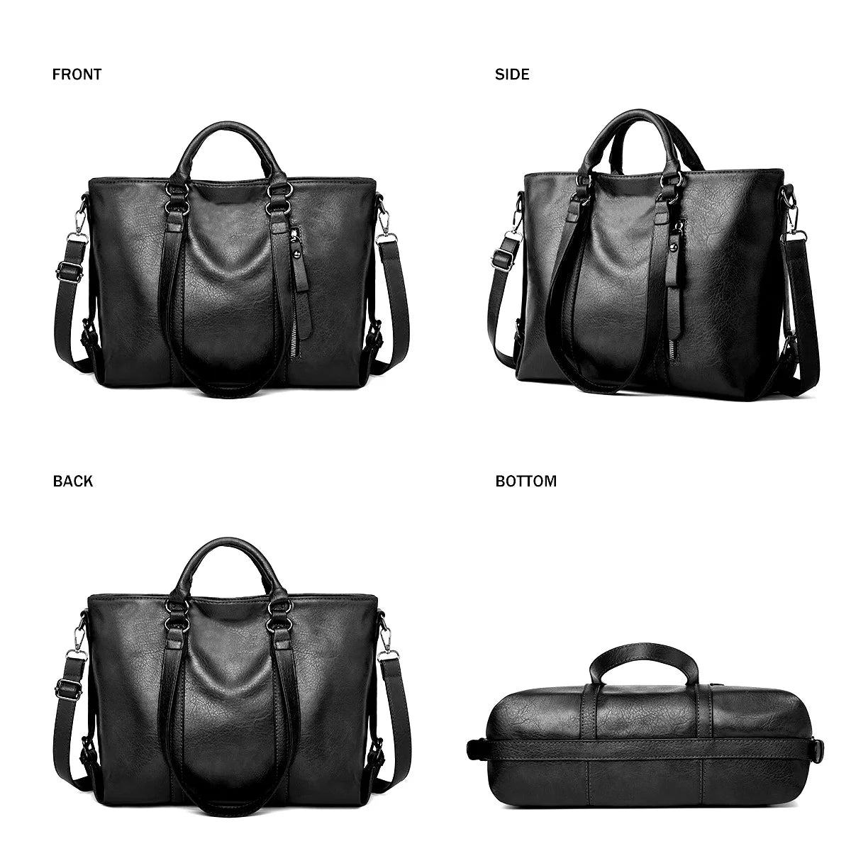 Signe™ | Elegantní Velká Kožená Taška Přes Rameno