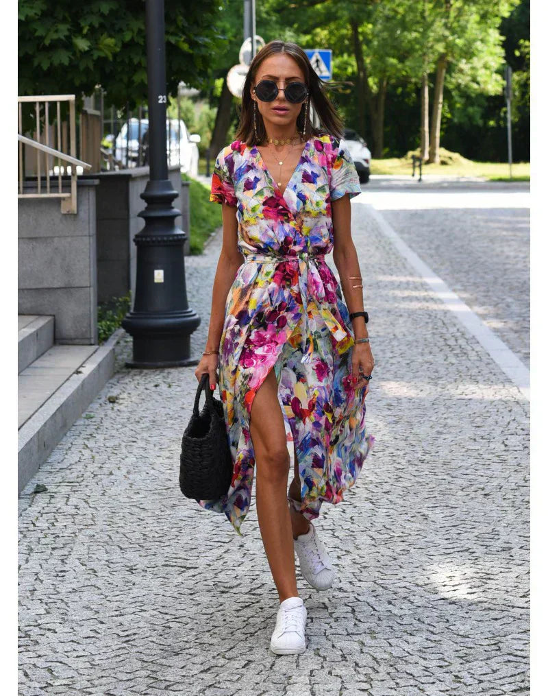 Serelina | Rochie elegantă cu decolteu în V și acoperire pentru burtă